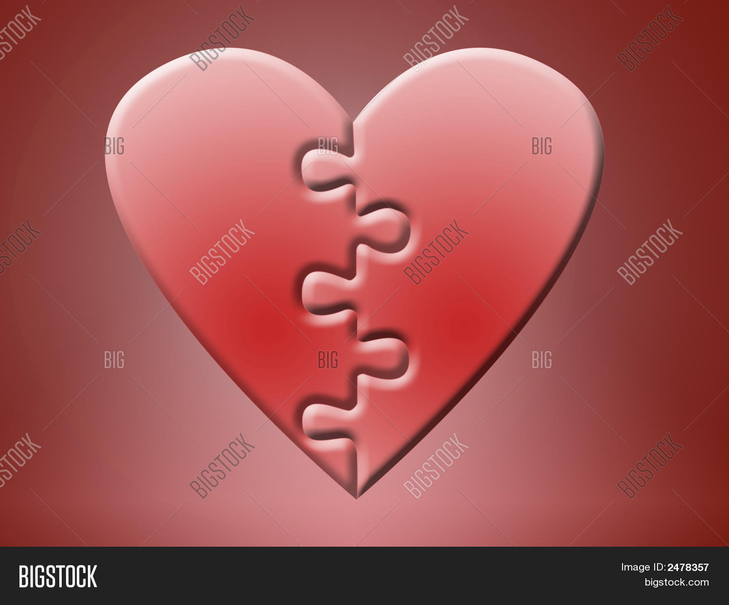 Two Jigsaw Heart Image & Photo (Free Trial) Bigstock