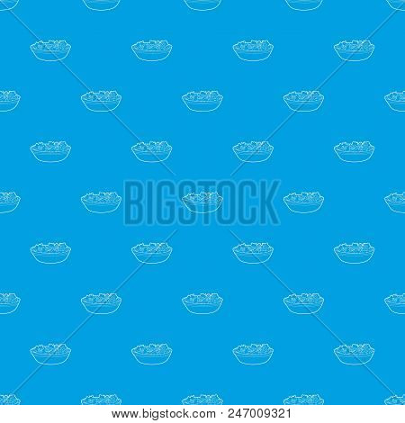 Fruit Salat Pattern Vector Seamless Blue Repeat For Any Use