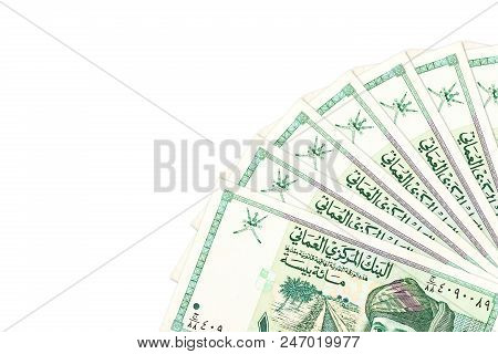 Some Omani Rial Bank Notes With Copy Space