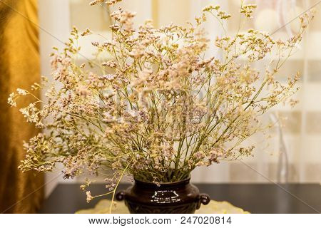 Bouquet Of Dried Flowers. Part Of Interior Design
