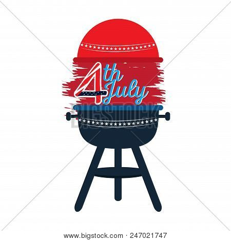 Isolated American Independence Day Emblem. Vector Illustration Design