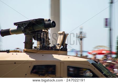 Baku, Azerbaijan - June 26 2018 - Military Parade In Baku, Azerbaijan On Army Day. Azerbaijan Celebr