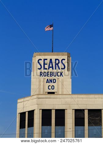 Hackensack, New Jersey - April 14: Vintage Sears Roebuck Department Store On April 14, 2018 In Hacke