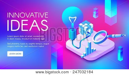 Innovative Ideas Vector Illustration Of Lamp Or Lightbulb For Digital Marketing Or Innovation Techno