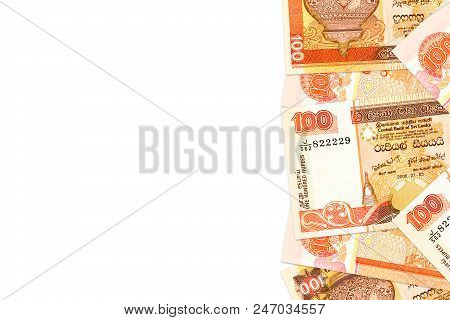 Some Sri Lankan Rupee Banknotes With Copy Space