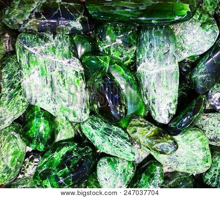 Green Chrome-diopside Mineral As Very Nice Natural Background