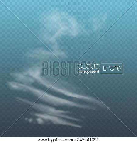Transparent Realistic Spindrift Cloud. Can Be Used As A Decorative Element Or For Creating A Backgro