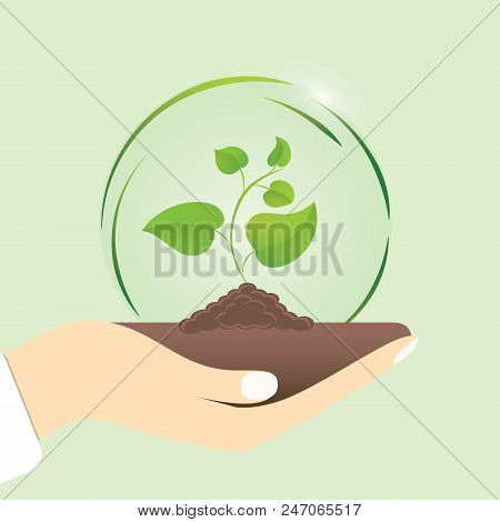 Vector Green Ecology Sign, Green Environment Illustration Symbol - Eco Icon
