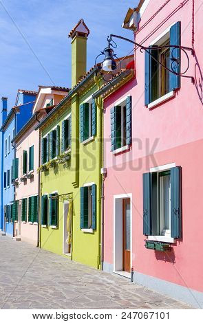 Europe,italy,venetia, The Typical Colorful Houses Of Burano Island