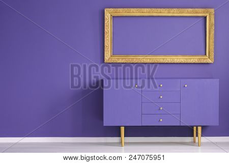 Mockup In Violet Anteroom Interior