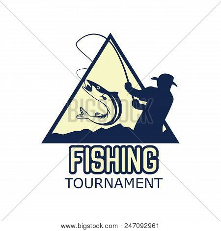 Fishing Logo With Text Space For Your Slogan / Tag Line, Vector Illustration