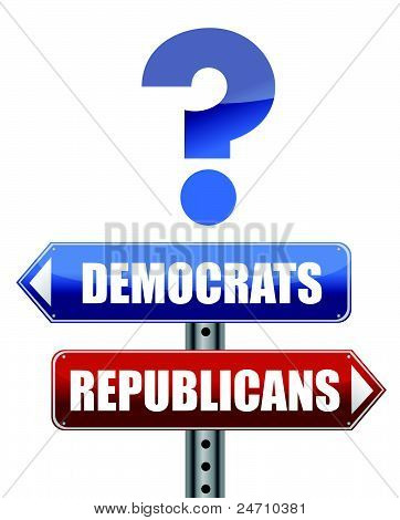 質問民主党と共和党のイラスト デザイン