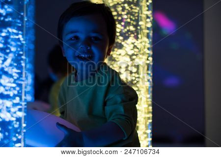 Young Kid Exploring Snoezelen Space