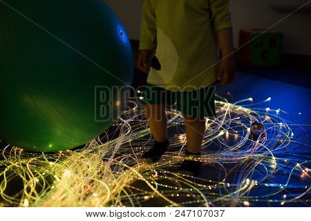 Young Kid Exploring Snoezelen Space