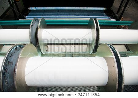 Yarn Thread Running In The Machine
