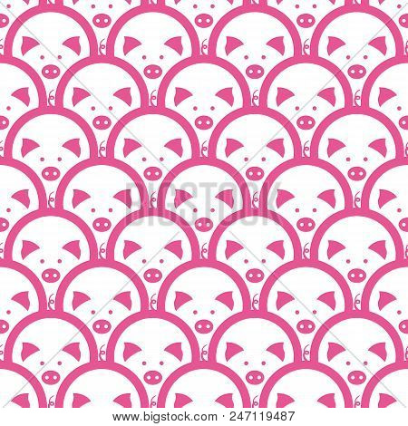 Pig Symbol Of The 2019 Chinese New Year. Seamless Pattern