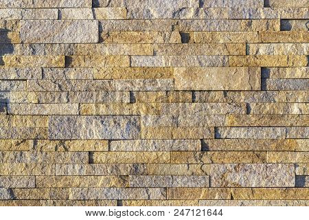Fragment Of A Wall Made Of Stone. Stone Wall.