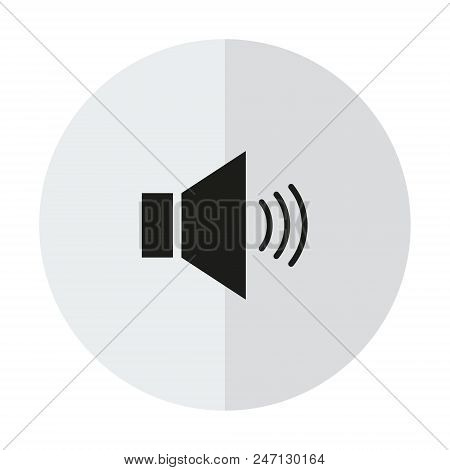 Vector Icon Sound On A Background With A Vertical Shadow