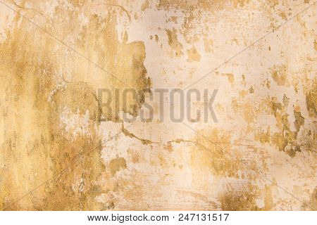 Old Vintage Grungy Plaster Beige Painted Wall Texture Background