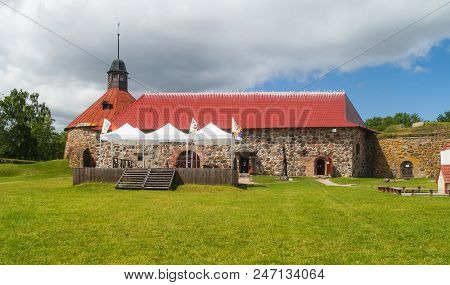 The Ancient Korela Fortress On A Sunny June Day Priozersk, Russia