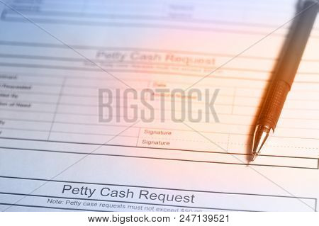Petty Cash Request. Business Document. Cash Request Paper