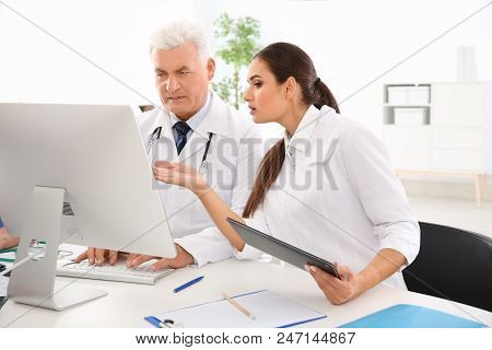 Doctors Attending Conference In Clinic. Cardiology Center