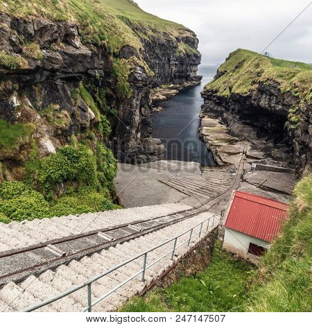 famous natural harbours in Gjogv faroe island