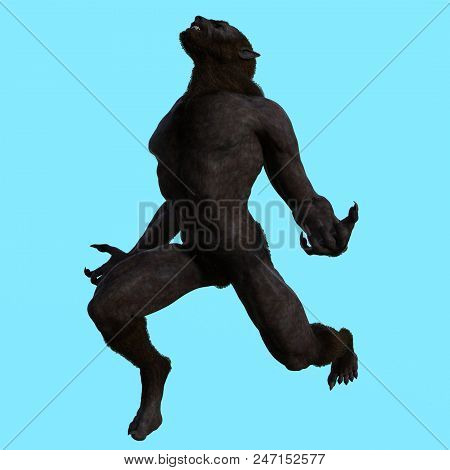 3d Render Of Werewolf Male On Isolated Background