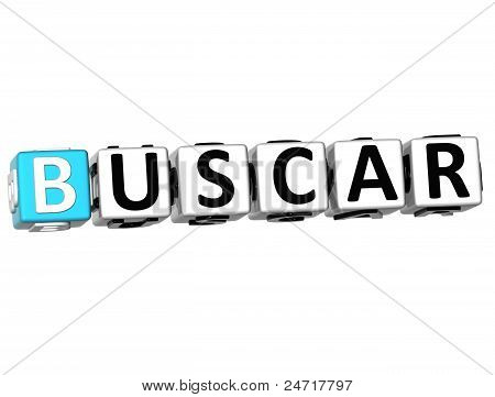 บล็อก Buscar 3D ข้อความบนพื้นหลังสีขาว