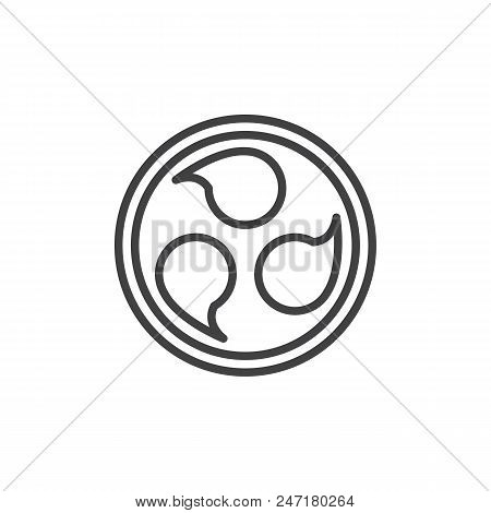 Japanese Kamon Outline Icon. Linear Style Sign For Mobile Concept And Web Design. Simple Line Vector