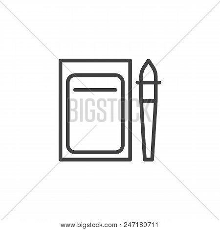 Suzuri Bako Outline Icon. Linear Style Sign For Mobile Concept And Web Design. Japanese Inkstone Sim
