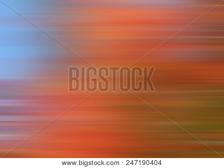 Background orange, blue, green. Blurred stains, speed lines abstraction. Bright horizontal backdrop. Modern, textured abstract template for greeting cards, invitations, posters, web pages, brochures, flyers, presentations, leaflets