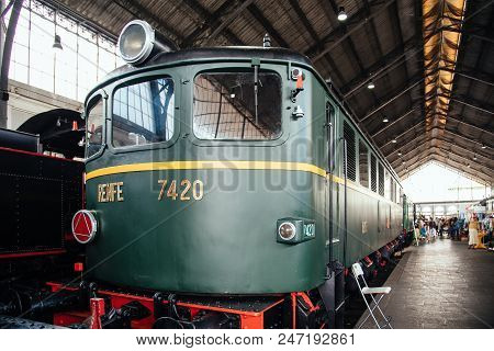 Madrid, Spain - June 9, 2018: Engine Market, Mercado De Motores, At Madrid Railway Museum. It Takes 
