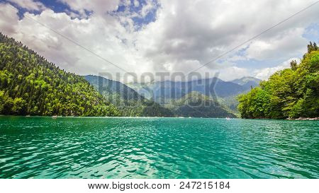Rizza Lake In The Mountain Of Abhazia