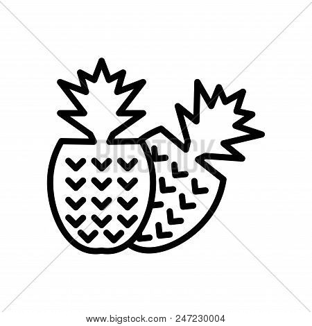 Pineapple Tropical Fruit Icon Vector Illustration Tropical
