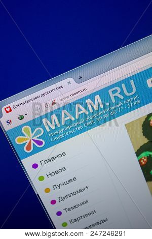 Ryazan, Russia - June 26, 2018: Homepage Of Maam Website On The Display Of Pc. Url - Maam.ru
