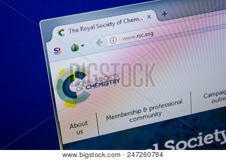 Ryazan, Russia - June 26, 2018: Homepage Of Rsc Website On The Display Of Pc. Url - Rsc.org