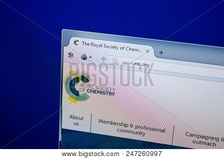 Ryazan, Russia - June 26, 2018: Homepage Of Rsc Website On The Display Of Pc. Url - Rsc.org
