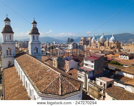 Ecuador June 2018 Magnificent View Of The Most Popular Religiouse Sites Of Cuenca San Alfonso Church