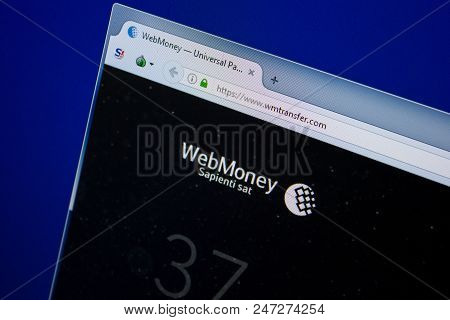 Ryazan, Russia - June 26, 2018: Homepage Of Wmtransfer Website On The Display Of Pc. Url - Wmtransfe