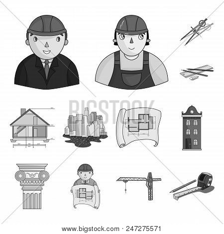 Man, Architect, Plan, Drawing, Crane, Lifting, Machine, Tape, Measure, Pencil, Architecture, Buildin