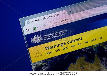 Ryazan, Russia - June 26, 2018: Homepage Of Bom Website On The Display Of Pc. Url - Bom.gov.au