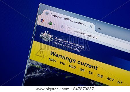 Ryazan, Russia - June 26, 2018: Homepage Of Bom Website On The Display Of Pc. Url - Bom.gov.au