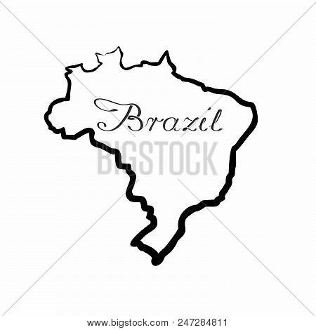 Illustration - Map Of The Brazil In Abstract Style.