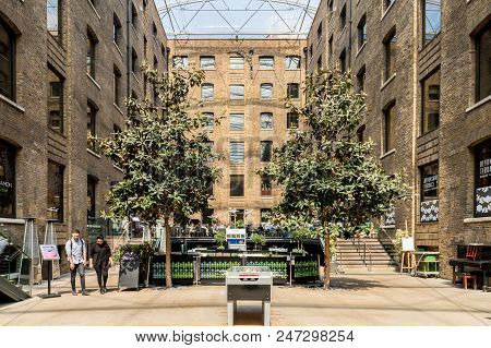 London. May 2018. A View Of Devonshire Square In The City Of London In London.