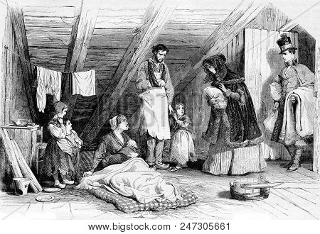 Composition and drawing by M Karl Girardet, vintage engraved illustration. Magasin Pittoresque 1844.