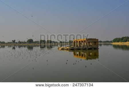 View Of Lake Gadisar In Jaisalmer, India
