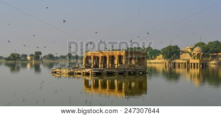 View Of Lake Gadisar In Jaisalmer, India