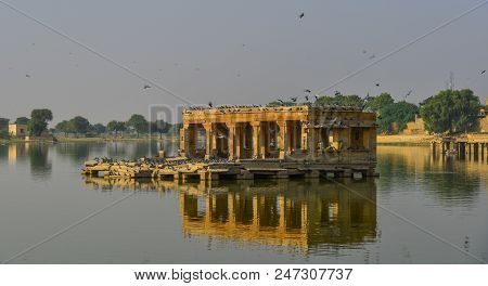 View Of Lake Gadisar In Jaisalmer, India