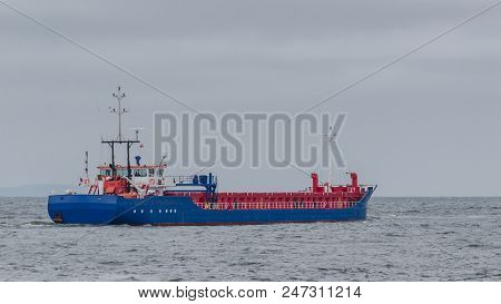 General Cargo Ship - The Freighter Floats On The Sea